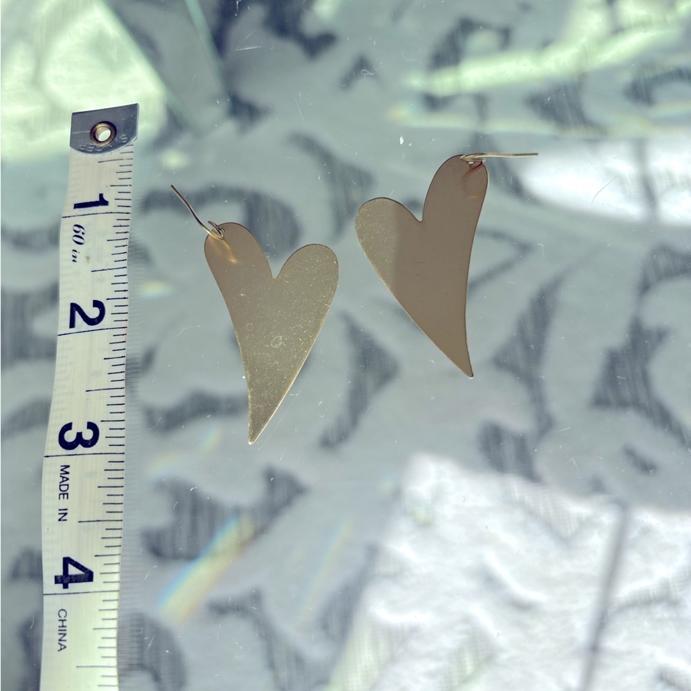 Gold heart earrings